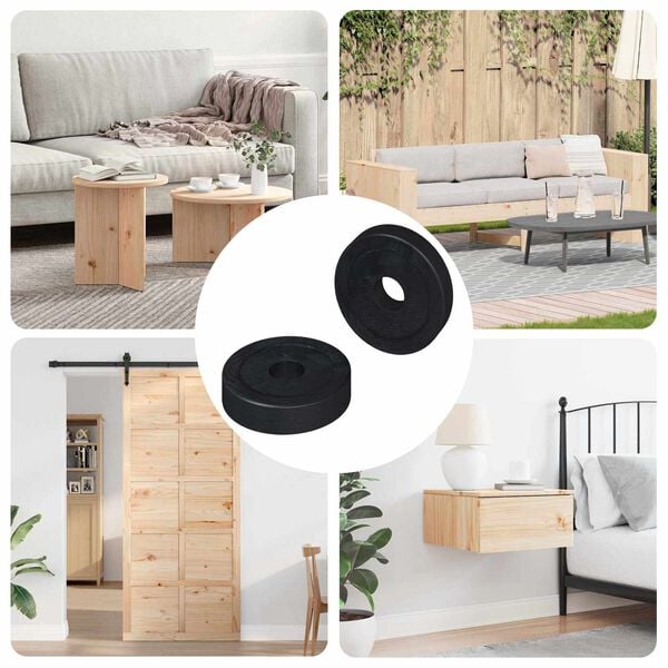 vidaXL velegnet til flade skiver 2 pcs Sort 15 x 4 x 3 mm