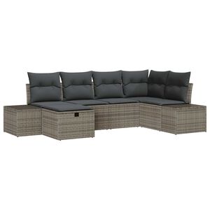 vidaXL Sofa S&aelig;t med pude 7 pcs polyrattan