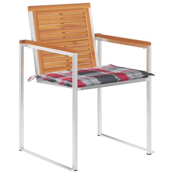 vidaXL havestole 4 stk. med hynder massivt akacietræ