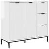 vidaXL Sideboard H&oslash;j gloss hvid 89,5 x 33 x 82 cm Konstrueret tr&aelig;