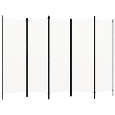 vidaXL 5-panels rumdeler 250 x 180 cm hvid