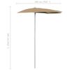 vidaXL halv parasol med stang 180x90 cm gråbrun
