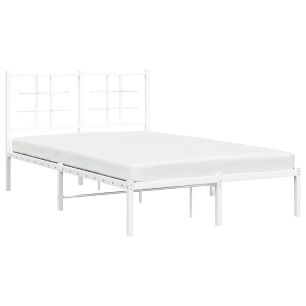 vidaXL sengeramme med sengegavl 120x190 cm metal hvid