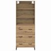 vidaXL Highboard Artisan Egetr&aelig; 69,5 x 34 x 180 cm Konstrueret tr&aelig;