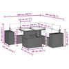 vidaXL sofas&aelig;t til haven 6 dele med hynder polyrattan lysegr&aring;