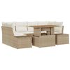 vidaXL Havesofa S&aelig;t 7 stk. Beige Poly rattan