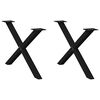 vidaXL sofabordsben X-formet 2 stk. sort 70 x (42-43) cm st&aring;l