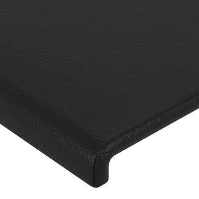 vidaXL sengegavl med kanter 203x23x118/128 cm kunstlæder sort