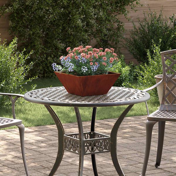 vidaXL Have Blomsterkrukke Rusten 35 x 35 x 15 cm Cortenst&aring;l