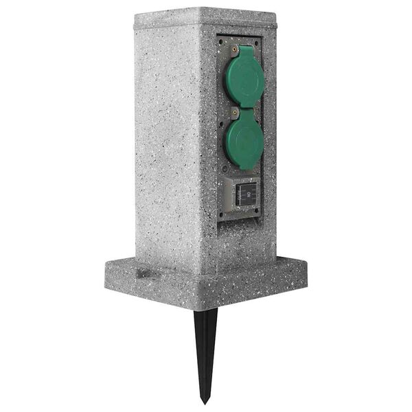 vidaXL stikdåsestolpe til haven med skumringssensor plastik