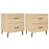 vidaXL sengeborde 2 stk. 40x35x47,5 cm konstrueret tr&aelig; sonoma-eg