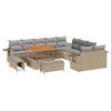vidaXL Havesofa S&aelig;t 13 pcs Beige polyrattan