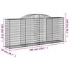 vidaXL buede gabionkurve 7 stk. 300x50x120/140 cm galvaniseret jern