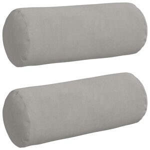 vidaXL Bolsterpuder 2 pcs Lysegr&aring; &Oslash; 15 x 40 cm Mikrofiberstof