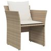 vidaXL havestol med fodskammel polyrattan beige