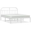 vidaXL sengeramme med sengegavl 183x213 cm metal hvid