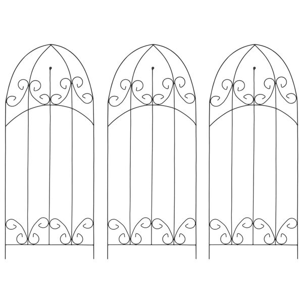 vidaXL plantestativer 3 stk. 40x100 cm jern sort
