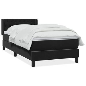 vidaXL kontinentalseng med madras 90x210 cm fl&oslash;jl sort