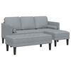 vidaXL Sofa S&aelig;t med pude 2 pcs Lysegr&aring; Polyester
