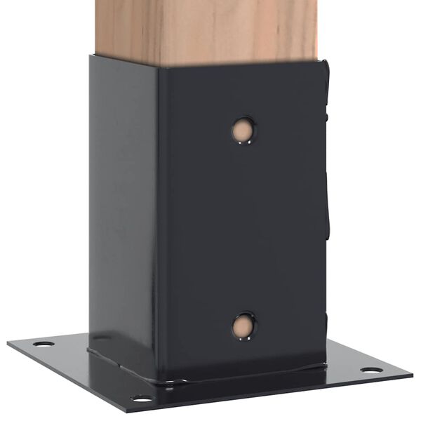 vidaXL stolpef&oslash;dder firkantet 12 stk. 81x81 mm pulverlakeret st&aring;l