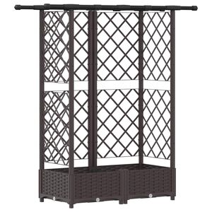 vidaXL H&aelig;vet Bed med Trellis og Tag Brun 124 x 40 x 121 cm PP