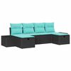 vidaXL Havesofa S&aelig;t 6 stk. Sort polyrattan