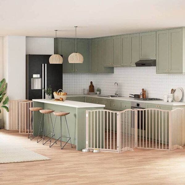 vidaXL hundel&aring;ge med d&oslash;r 12 paneler 960 cm foldbar poppeltr&aelig;