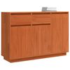 vidaXL Sideboard med skuffe Voks brun 110 x 34 x 75 cm Massiv fyrretr&aelig;