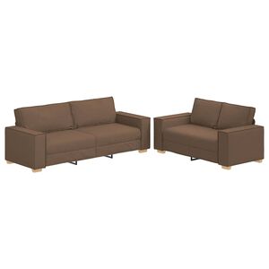 vidaXL sofas&aelig;t 2 dele med hynder stof brun