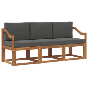 vidaXL Udend&oslash;rs sofagruppe med pude 3 pcs Naturlig og Antracit