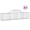 vidaXL buede gabionkurve 7 stk. 200x30x40/60 cm galvaniseret jern