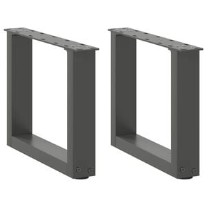 vidaXL sofabordsben U-formet 2 stk. antracit 30x(30-31) cm st&aring;l