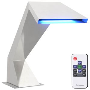 vidaXL Swimmingpool vandfald med RGB LED'er Rustfrit st&aring;l S&oslash;lv