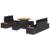 vidaXL Havesofa S&aelig;t 8 pcs Sort Poly Rattan og Pulverlakeret St&aring;l