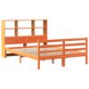 vidaXL seng med reol uden madras 150x200 cm massivt træ gyldenbrun