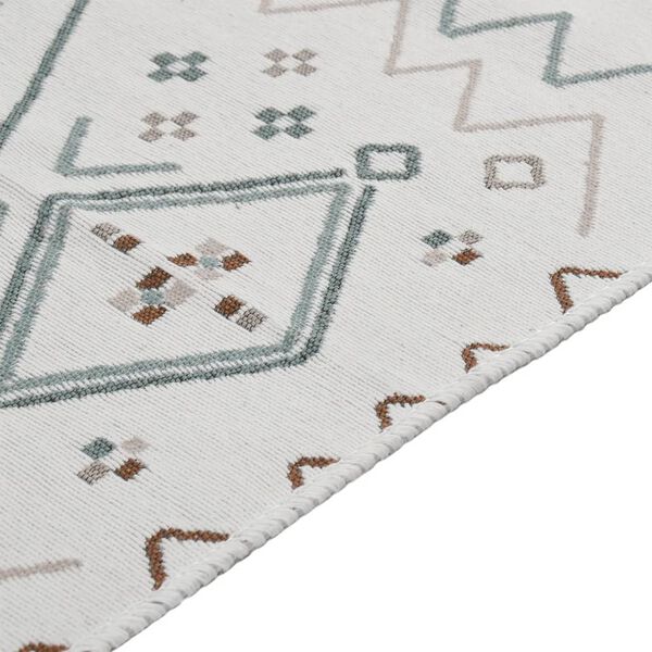 vidaXL gulvt&aelig;ppe 120x180 cm bomuld beige og bl&aring;