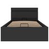 vidaXL hydraulisk opbevaringsseng med LED 90x200 cm kunstlæder sort