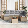 vidaXL Havesofa S&aelig;t med pude 7 pcs Beige polyrattan
