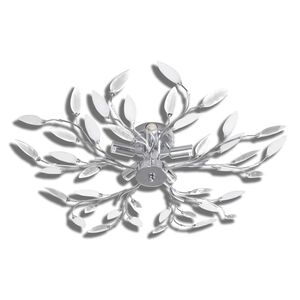 vidaXL loftslampe med krystalblade akryl E14 hvid og transparent