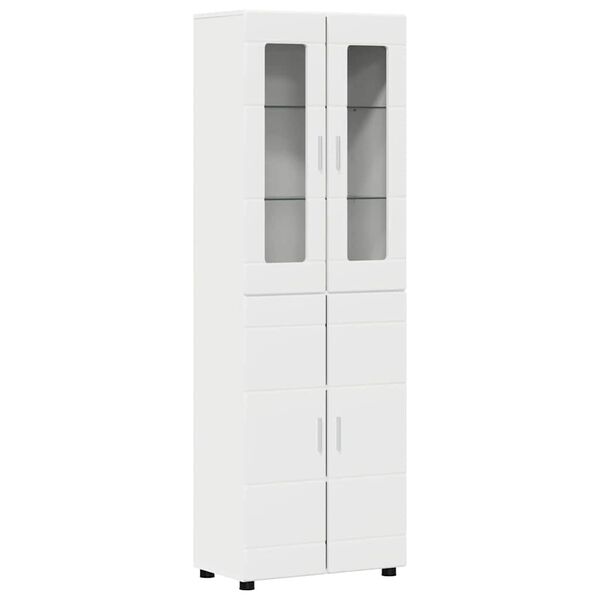 vidaXL Highboard med d&oslash;r FLORIN Hvid 60 x 35 x 182 cm Konstrueret tr&aelig;