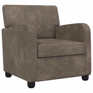vidaXL L&aelig;nestol M&oslash;rkegr&aring; Faux Suede L&aelig;der