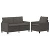 vidaXL Sofa S&aelig;t 2 pcs M&oslash;rkegr&aring; Stof