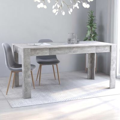 vidaXL spisebord 160 x 80 x 76 cm spånplade betongrå