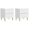 vidaXL Sengebord 2 pcs Hvid 43 x 34,5 x 48 cm Konstrueret tr&aelig;