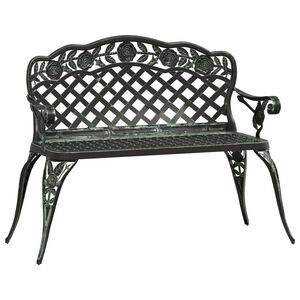 vidaXL haveb&aelig;nk 108 cm st&oslash;bt aluminium gr&oslash;n