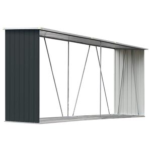vidaXL br&aelig;ndeskur til haven 330x84x152 cm galvaniseret st&aring;l antracitgr&aring;