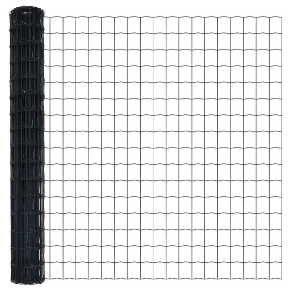 vidaXL Euro Hejn Grå 1.6 x 10 m PVC-belagt jern