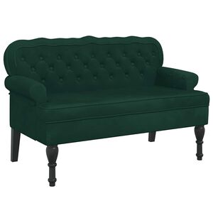 vidaXL b&aelig;nk med rygl&aelig;n 119,5x64,5x75 cm velour m&oslash;rkegr&oslash;n