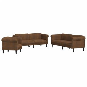 vidaXL sofas&aelig;t 3 dele velour brun