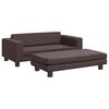 vidaXL b&oslash;rnesofa med fodskammel 100x50x30 cm kunstl&aelig;der brun